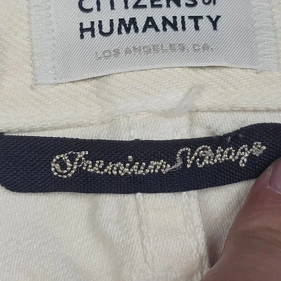 Citizens of Humanity Gaucho Trousers Pants Women's 28 Ivory Wide Leg NWT *Marks - Picture 9 of 16